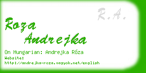 roza andrejka business card